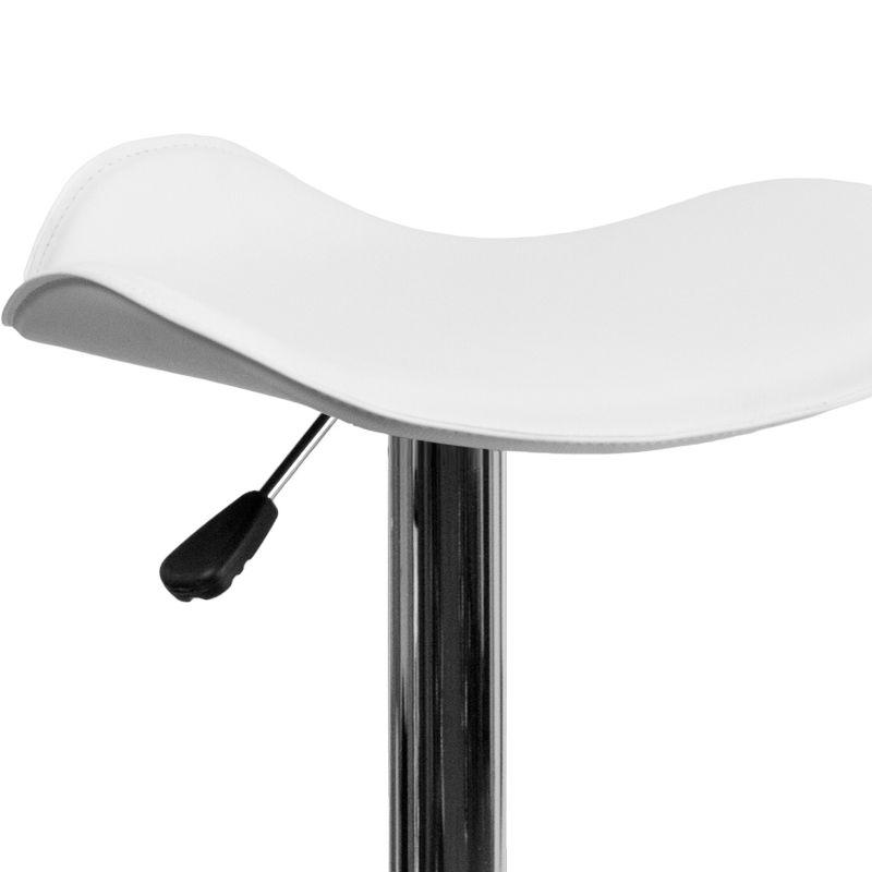 Flash Furniture Contemporary Vinyl Adjustable Height Barstool with Wavy Seat and Chrome Base