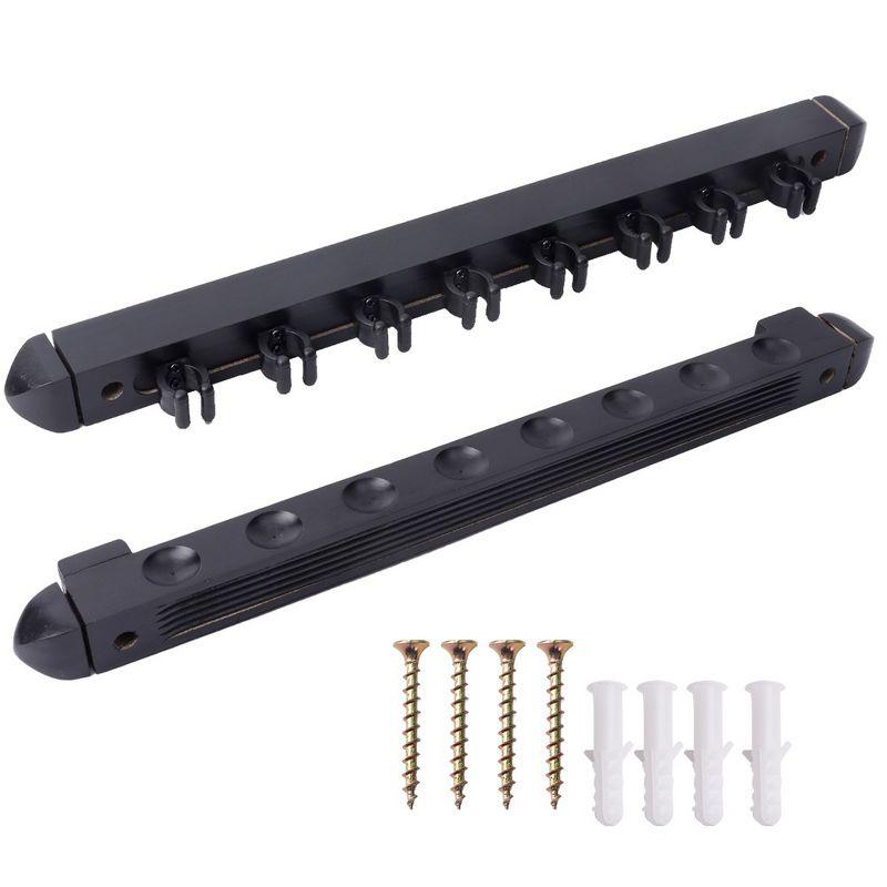 GSE Games & Sports Expert 2-Piece Billiard Pool Cue Stick Wall Mounted Rack, Holds 8 Pool Cue Stick