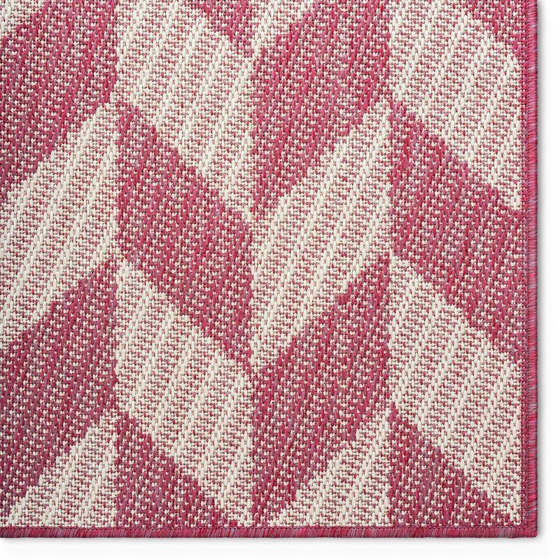 NICOLE MILLER NEW YORK Country Calla Herringbone Indoor/Outdoor Area Rug, Pink/Ivory