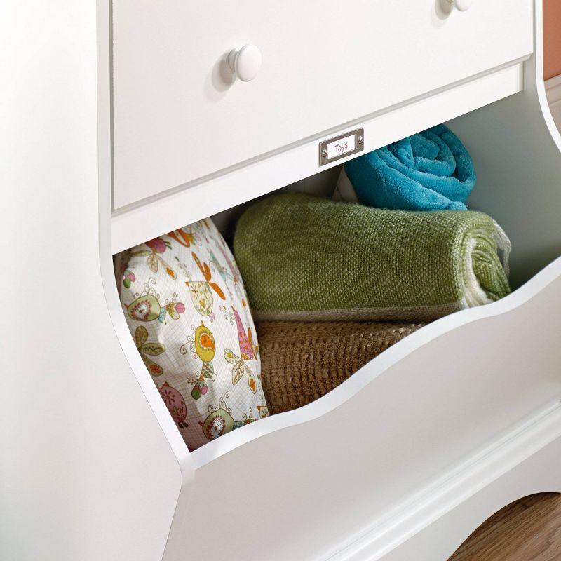 Soft White Whimsical 3-Drawer Child's Chest with Storage Bin