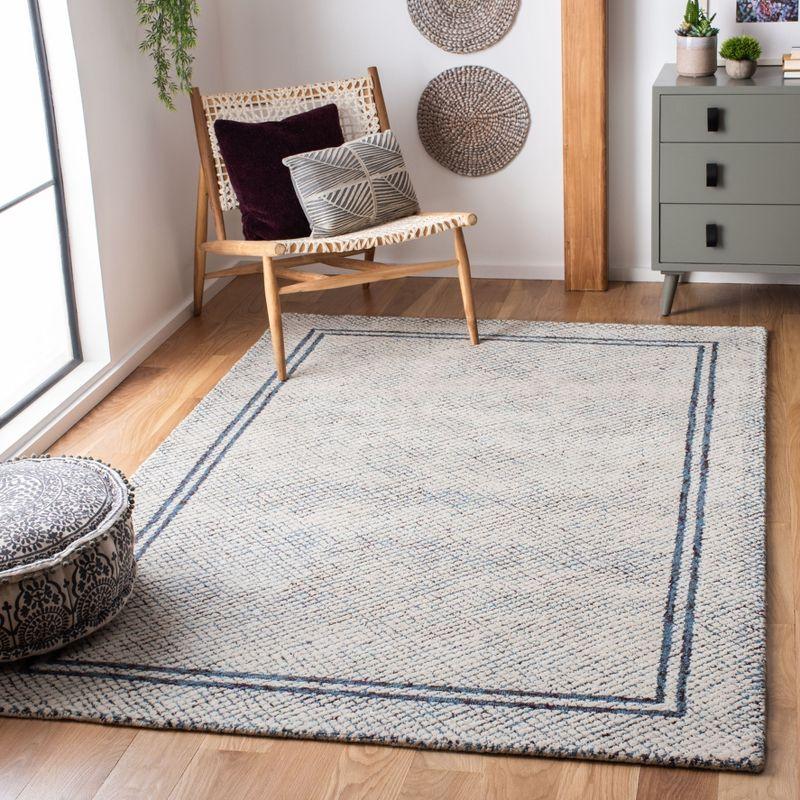 Abstract ABT341 Hand Tufted Area Rug - Ivory/Navy - 5'x8' - Safavieh .