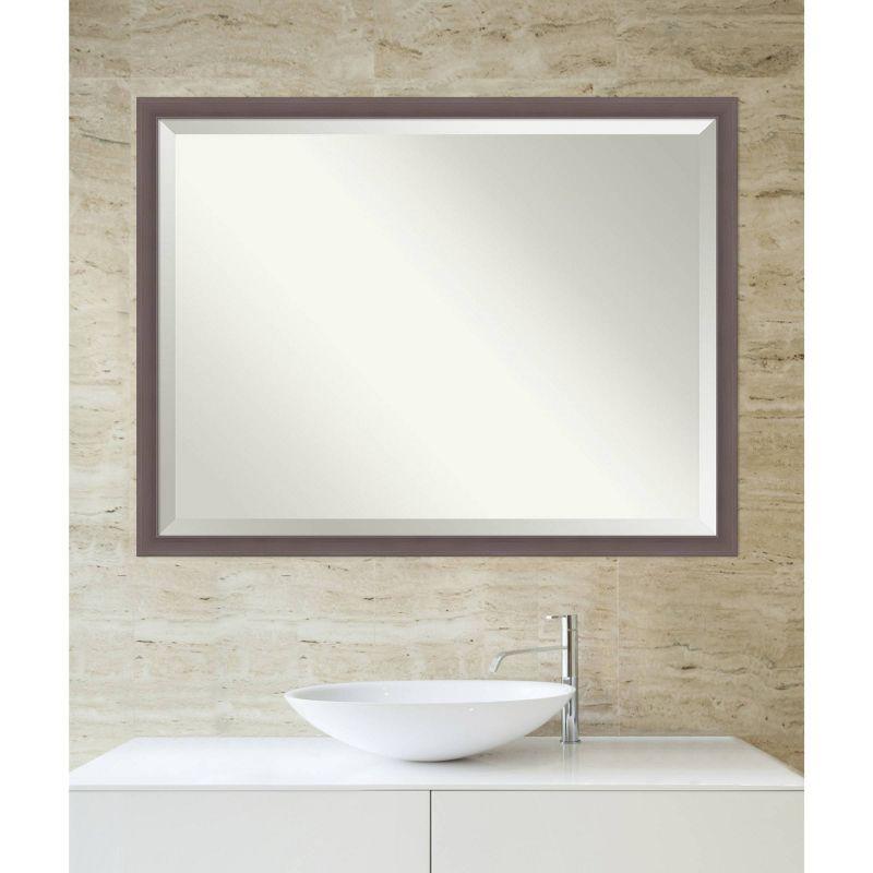 Plastic Framed Wall Mounted Accent Mirror in Nickel