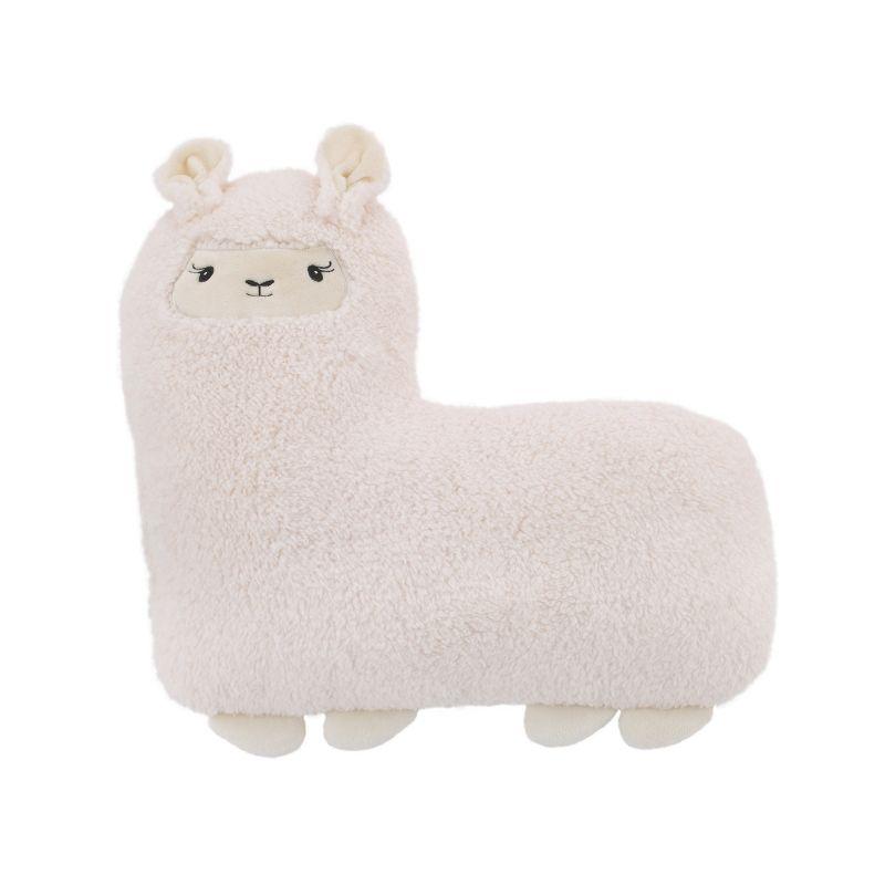 Little Love by NoJo Llama Shaped Plush Sherpa Decorative Pillow