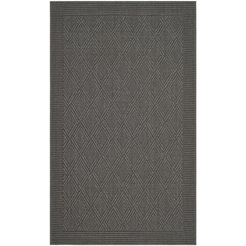 Gray Geometric Hand-knotted Synthetic 4' x 6' Area Rug