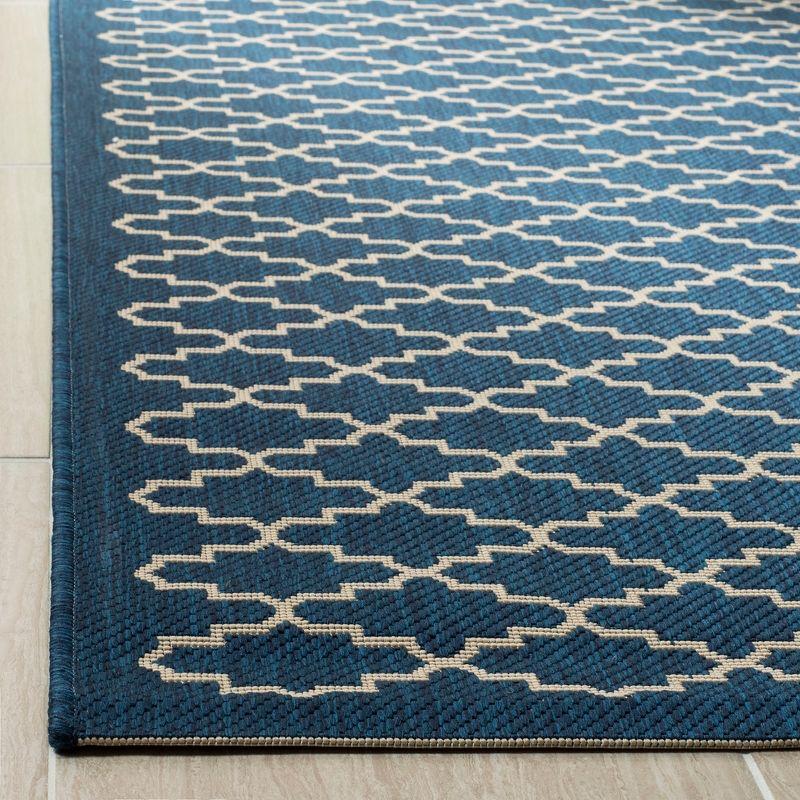 Courtyard CY6919 Power Loomed Indoor and Outdoor Area Rug - Navy/Beige - 4'x5'7" - Safavieh
