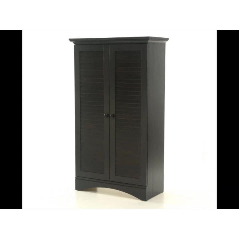 Harbor View Dark Brown MDF Storage Cabinet with Adjustable Shelves