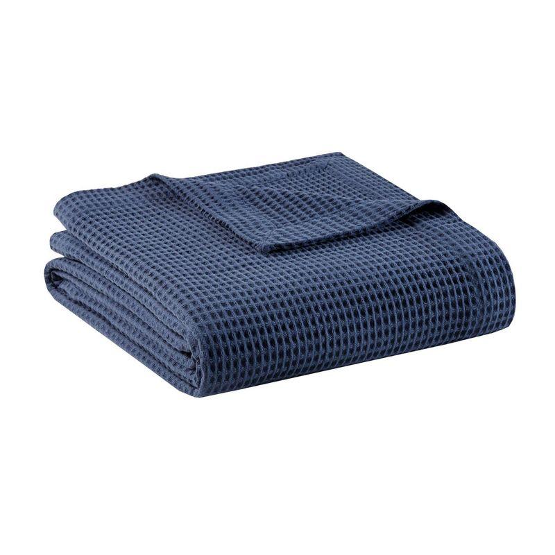 Indigo Waffle Weave 100% Cotton King Blanket