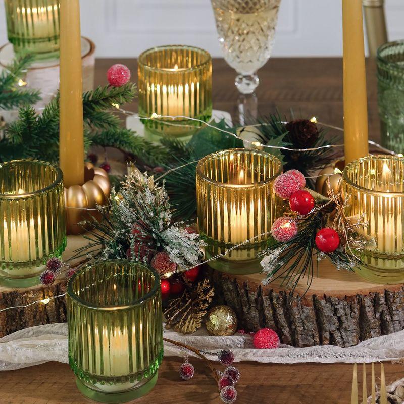 Ribbed Glass Votive Candle Holder (Set of 6)