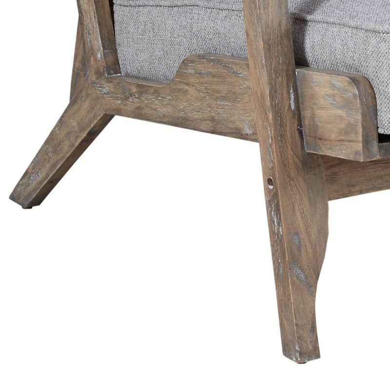 Malibu Accent Chair Gray: Upholstered Farmhouse-Inspired, Rubberwood Frame, 300lbs Capacity