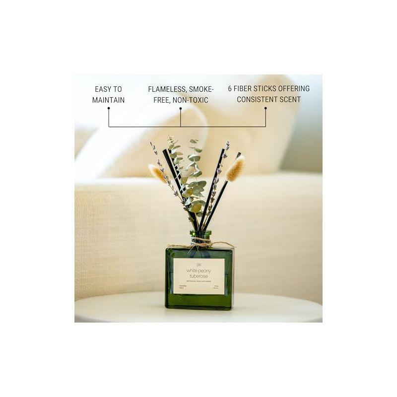 Craft & Kin Reed Diffuser Set With Flower For Home With White Peony Tuberose Scent