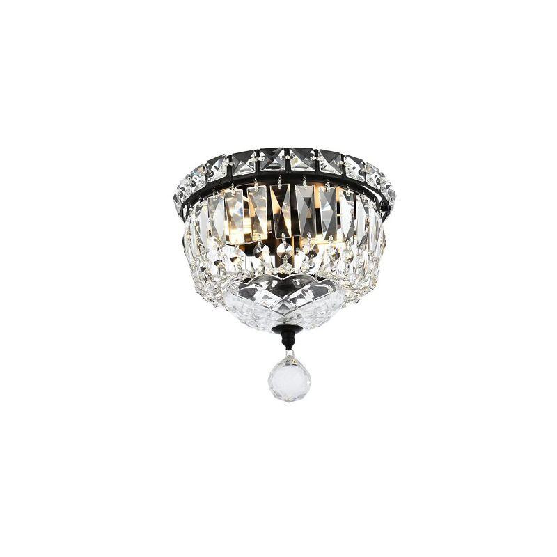 Tranquil 8-Inch Black and Crystal Flush Mount Light