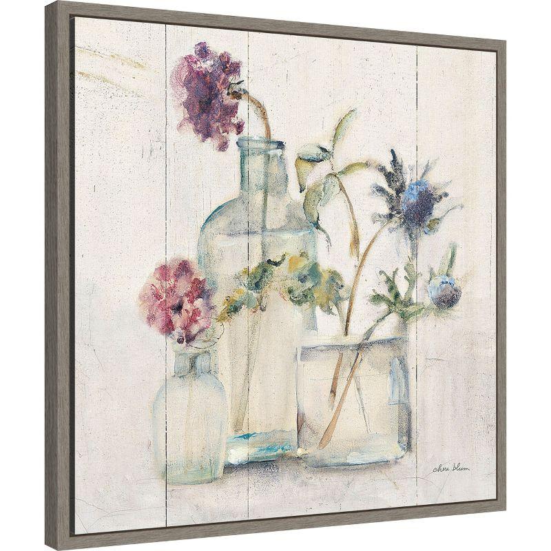 Amanti Art Blossoms on Birch II by Cheri Blum Canvas Wall Art Print Framed 22 x 22 in Sylvie Graywash