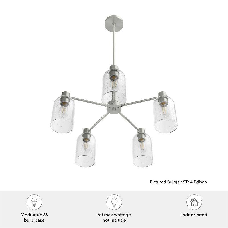 Lochemeade 5-Light Brushed Nickel Seeded Glass Chandelier