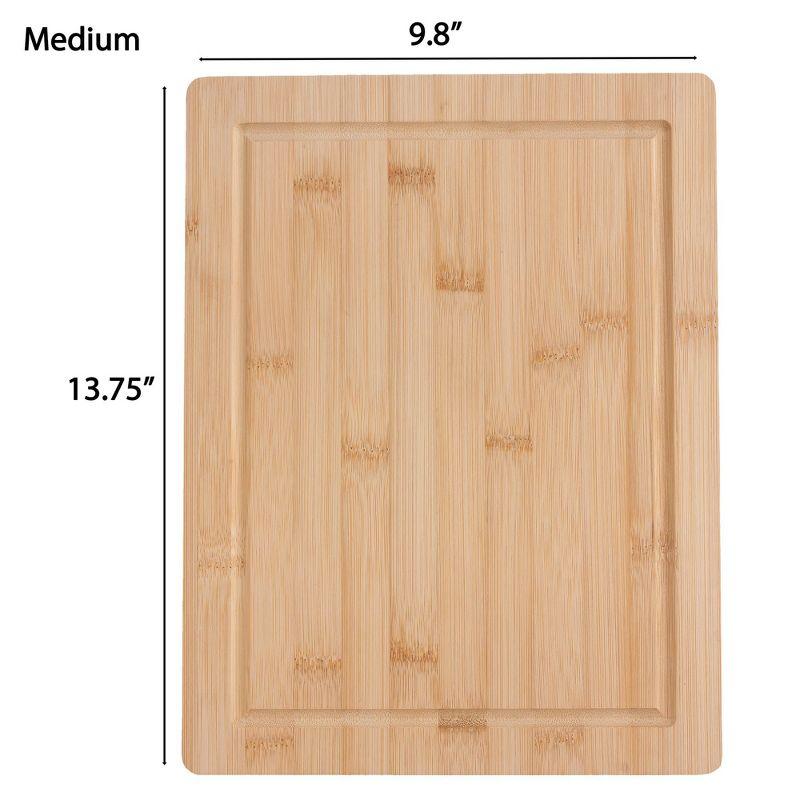 Dura Culina® Bamboo Cutting Boards, Natural, Bamboo Kitchen Chopping Board for Food Prep, Chopping, and Carving Meat, Fruits, and Vegetables - Medium
