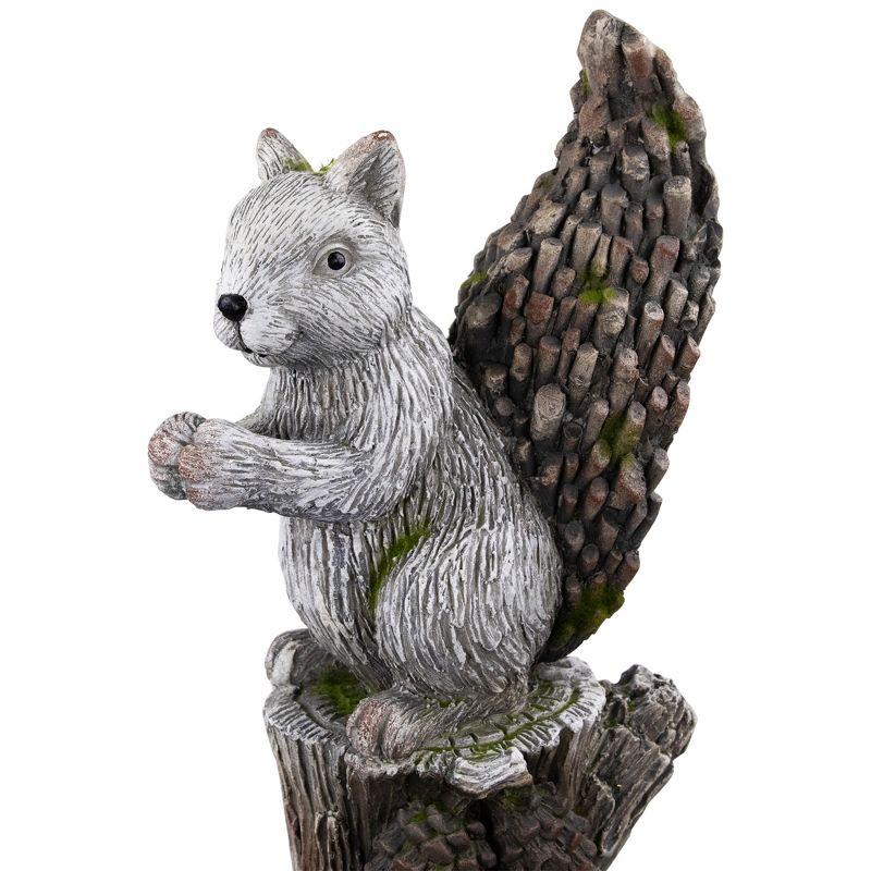 Northlight Squirrel on Tree Stump Outdoor Garden Statue - 22.75"