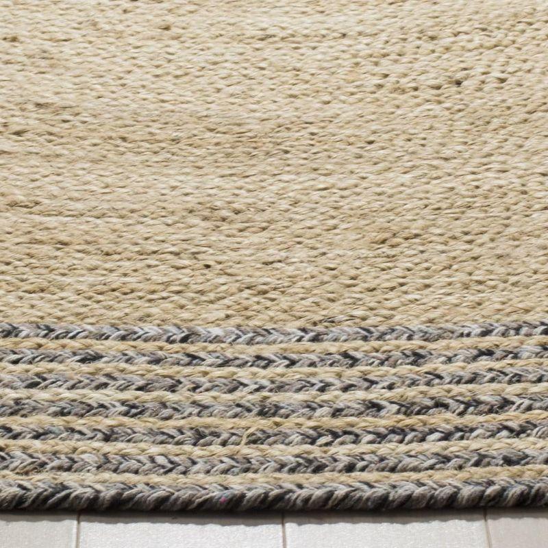 Cape Cod CAP204 Hand Woven Accent Rug - Ivory/Steel Grey - 3' Round - Safavieh.
