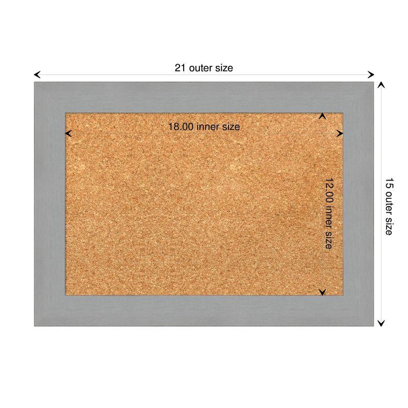 Brushed Nickel Framed Natural Cork Bulletin Board 24"