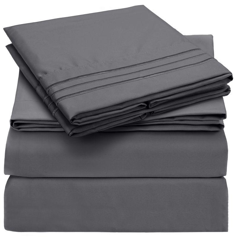 Gray Full Microfiber Deep Pocket Sheet Set