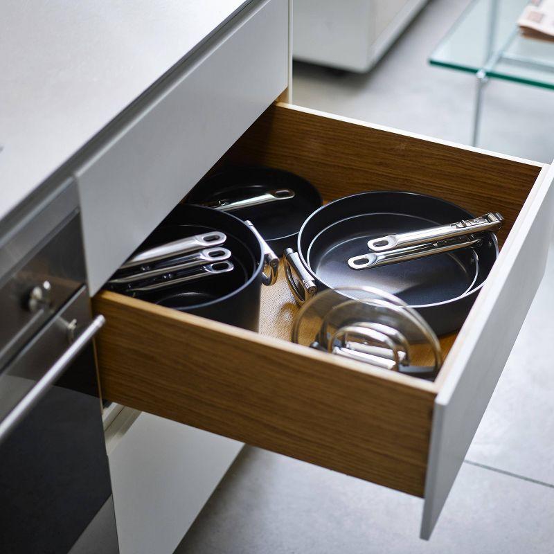 Joseph Joseph Space Ceramic Non-Stick 3.8 Qt. Sauté Pan with Folding Handle and Lid