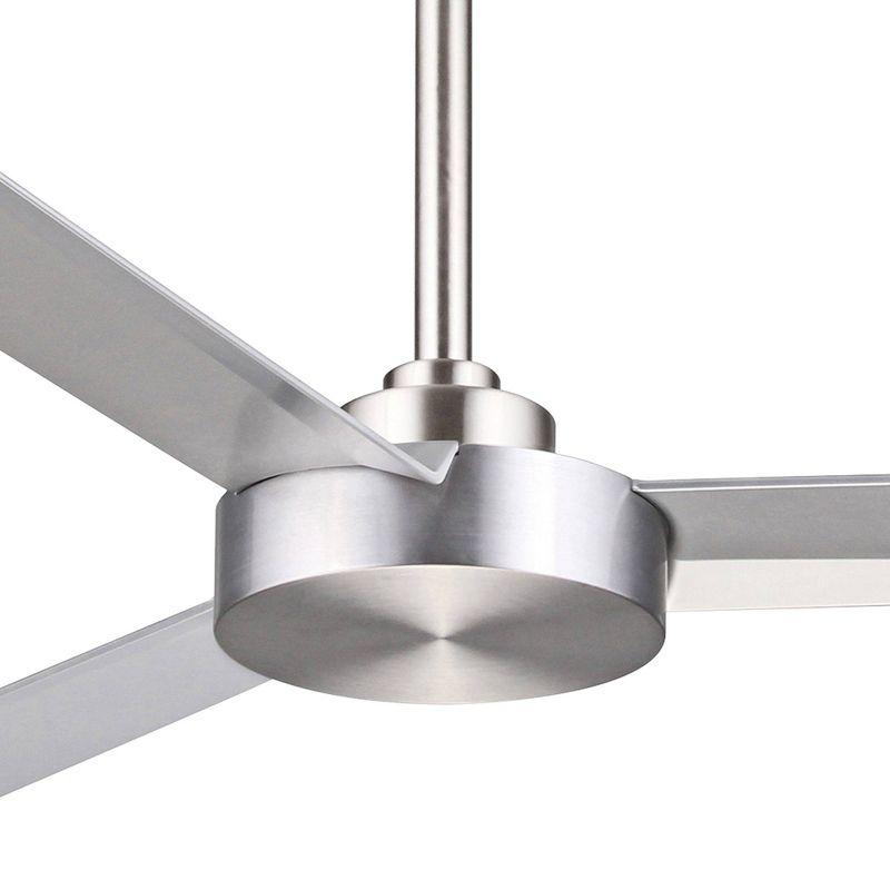 52" Minka Aire Modern 3 Blade Indoor Ceiling Fan Brushed Aluminum Silver for Living Room Kitchen Bedroom Family Dining House Home