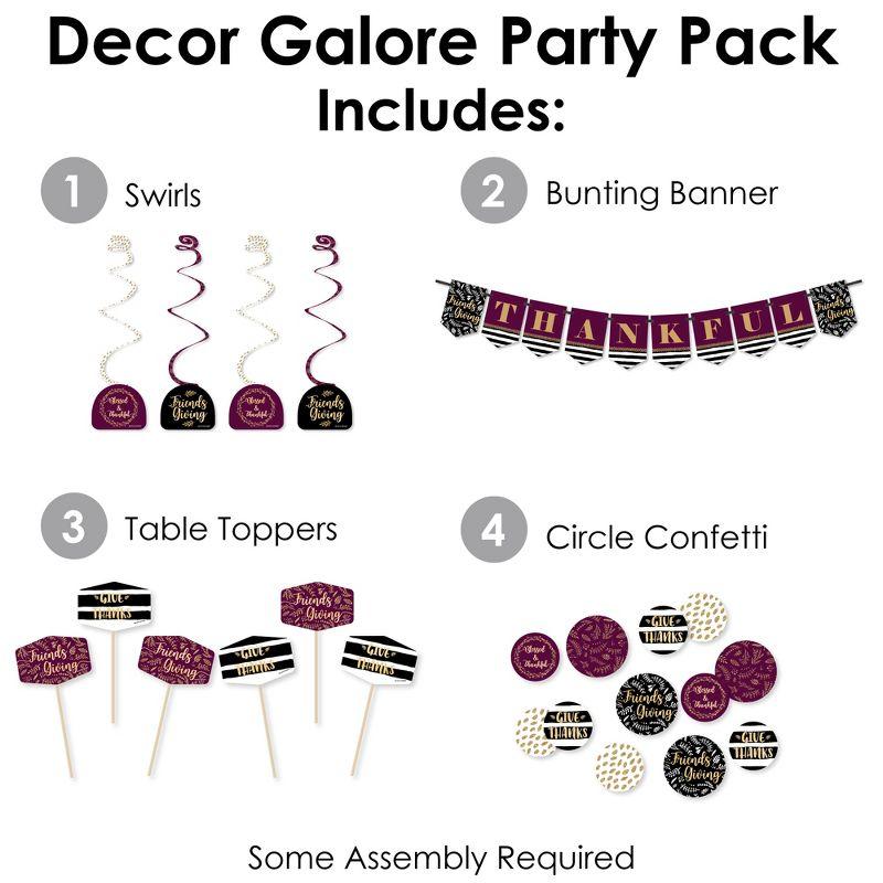 Big Dot of Happiness Elegant Thankful for Friends - Friendsgiving Thanksgiving Party Supplies Decoration Kit - Decor Galore Party Pack - 51 Pieces