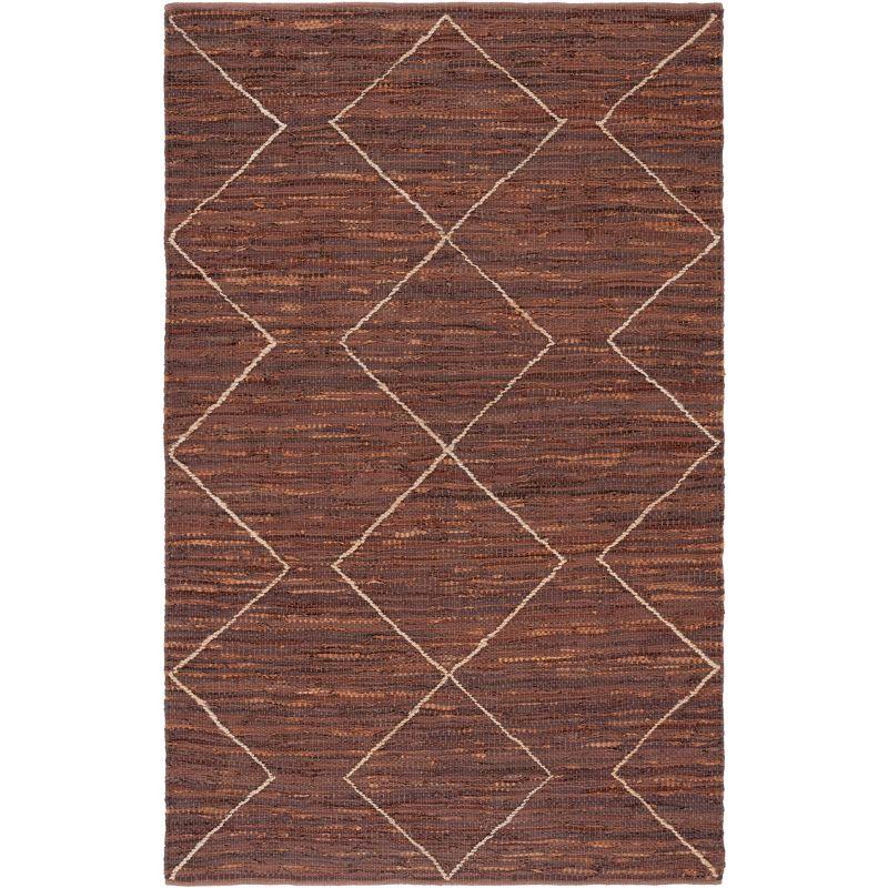Safavieh Vintage Leather Hand Woven 75% Leather, 15% Jute, And 10% Cotton Geometric Rug