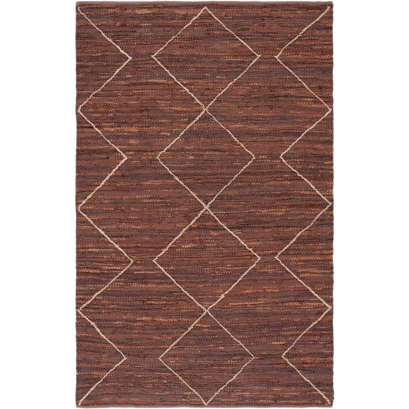 8' x 10' Brown and Natural Cotton Cowhide Handmade Rug