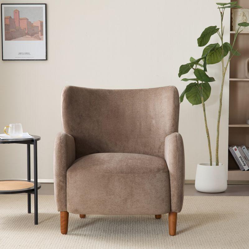 Christopher Knight Home Raven Indoor Wingback Velvet Upholstered Accent Chairs, Camel