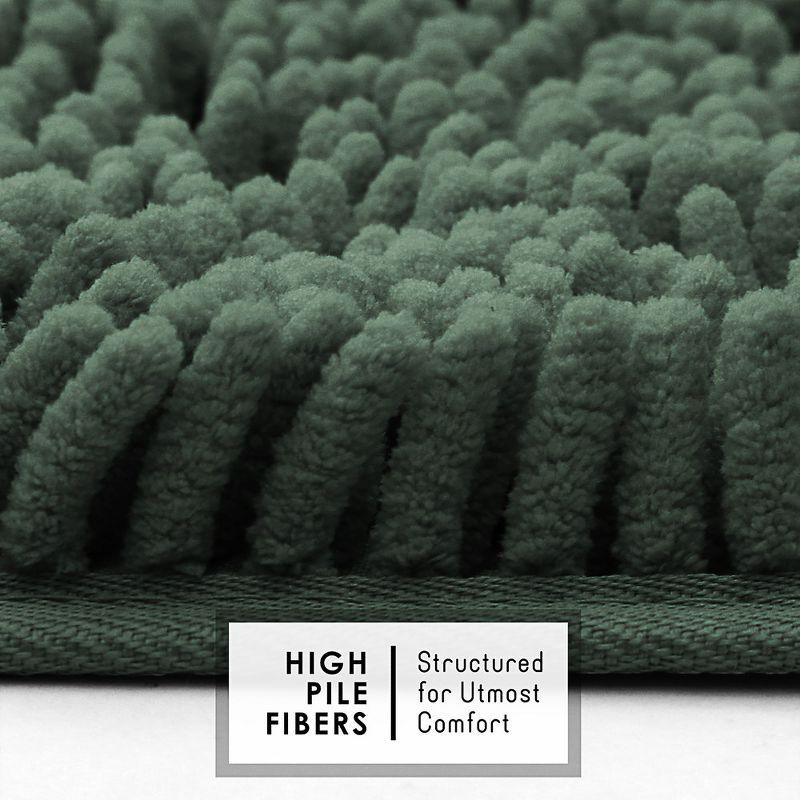 Hearth & Harbor Bathroom Rugs, Chenille Bath Mat - Hunter Green Bath Rug, 26x44