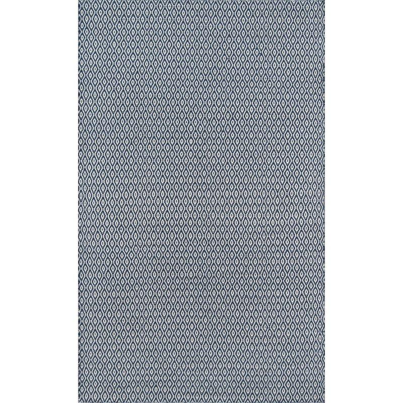 Navy Geometric 9' x 12' Tufted Wool & Synthetic Rectangular Rug