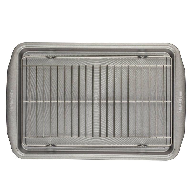 Circulon 10"x15" Cookie Pan with Expandable Rack: Nonstick Aluminum Baking Dish with Steel Handle, Dishwasher-Safe