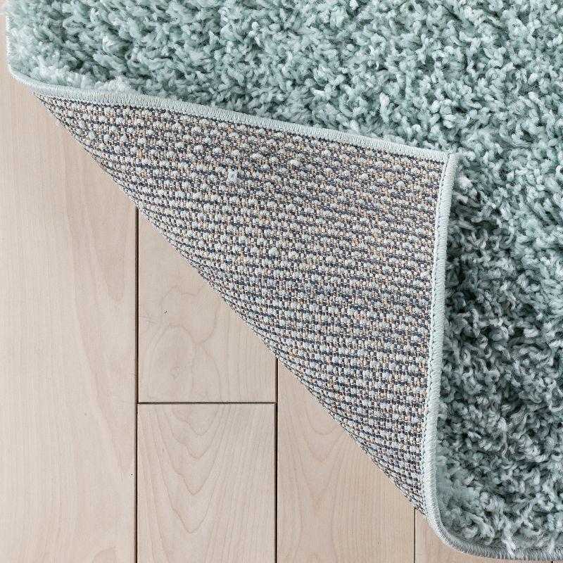 Papastamelos Basics Emerson Plain Textured Seafoam Green Shag Area Rug