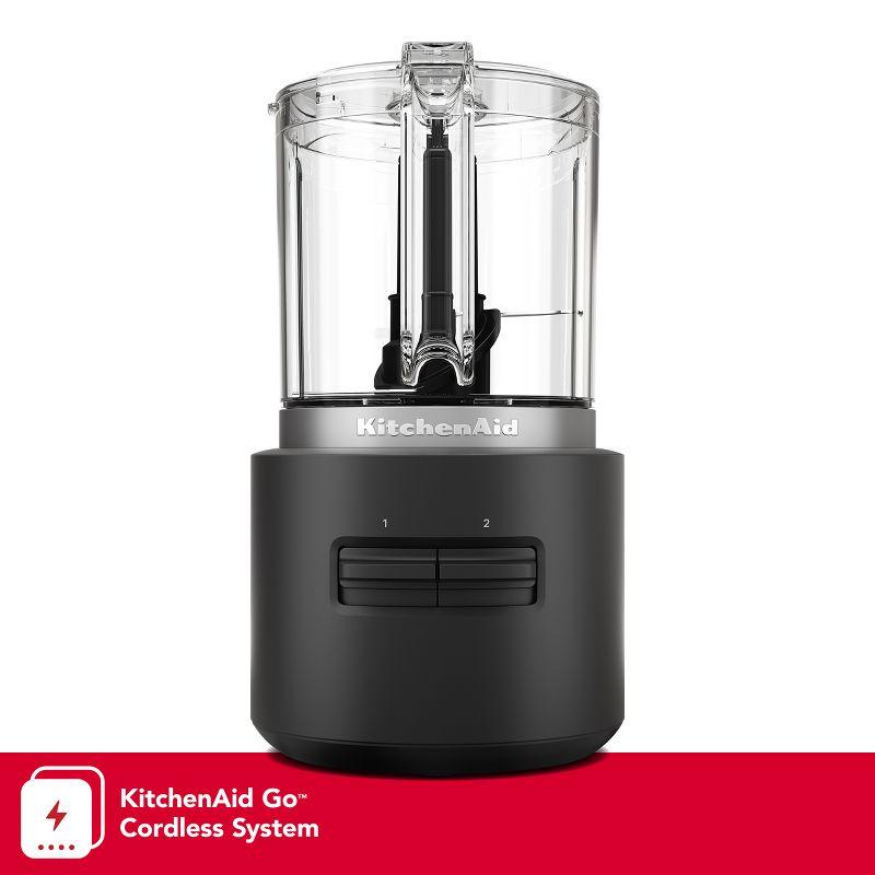 KitchenAid Go Cordless Food Chopper battery included KFCR531: 5-Cup Capacity, Stainless Steel Blades, 2 Speeds, Dishwasher-Safe