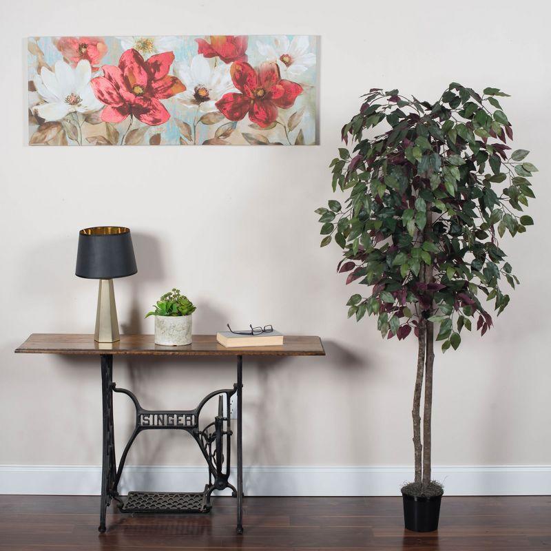 Elegant 6' Capensia Silk Foliage Tree in Black Plastic Pot