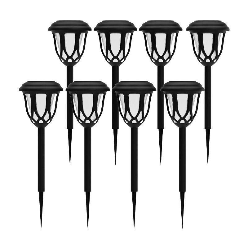 Rutland All - Weather Tulip Design Solar Powered LED Garden & Pathway Lights (Set of 8)