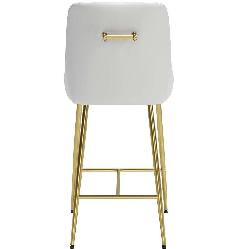 White and Gold Matte Finish Counter Stool