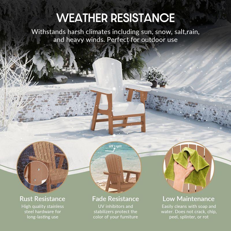 WestinTrends Outdoor Patio Shell-back Adirondack Dining Chair Weather Resistant, Teak