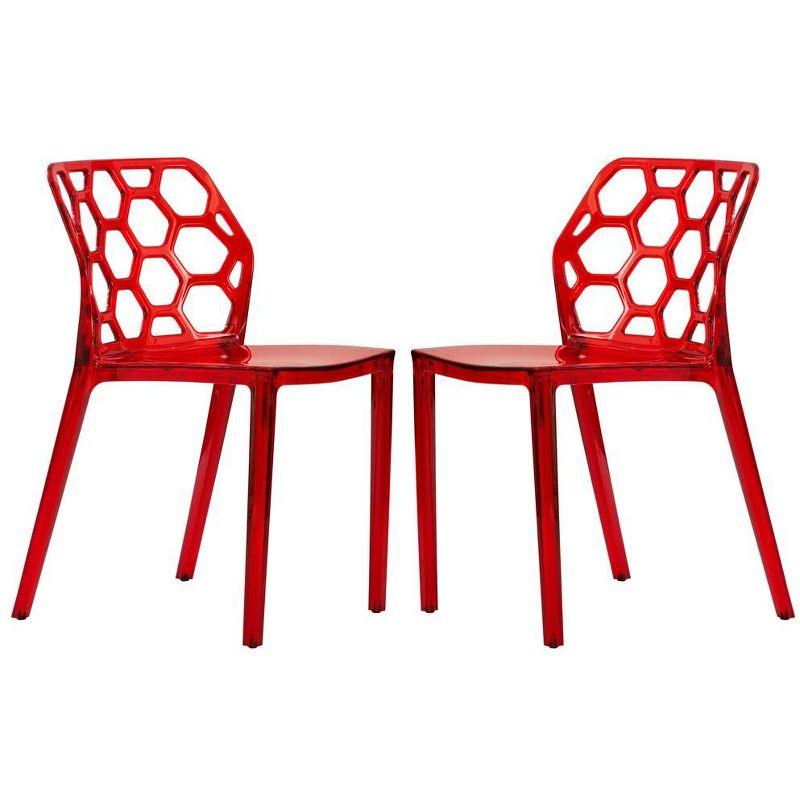 High Transparent Red Metal Side Chair