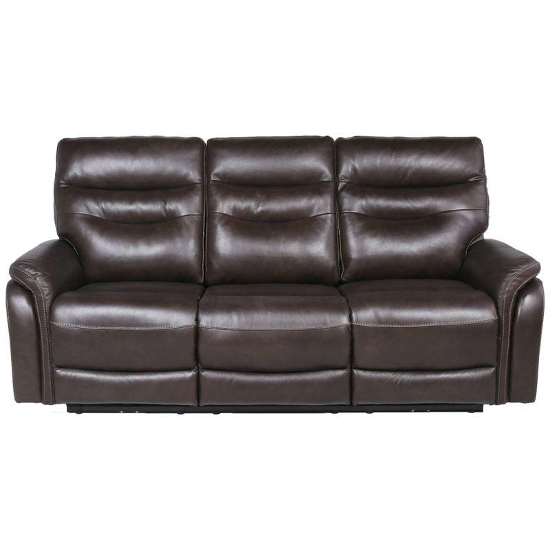 Fortuna Dark Brown Faux Leather Power Recliner Sofa