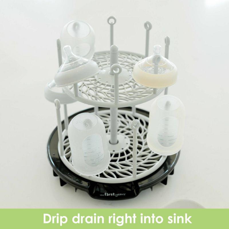 Black Foldable Plastic 2-Tier Adjustable Dish Rack