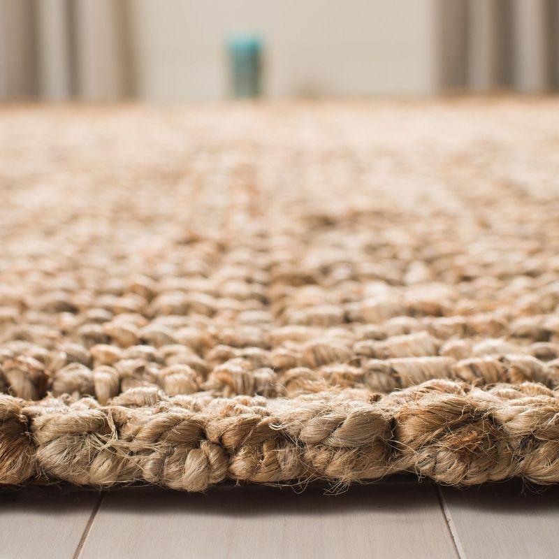 Natural Square Handwoven Wool and Cotton Area Rug