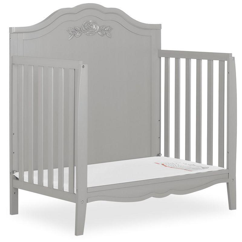 Sweetpea Baby Rose 4-in-1 Convertible Mini Crib, Platinum
