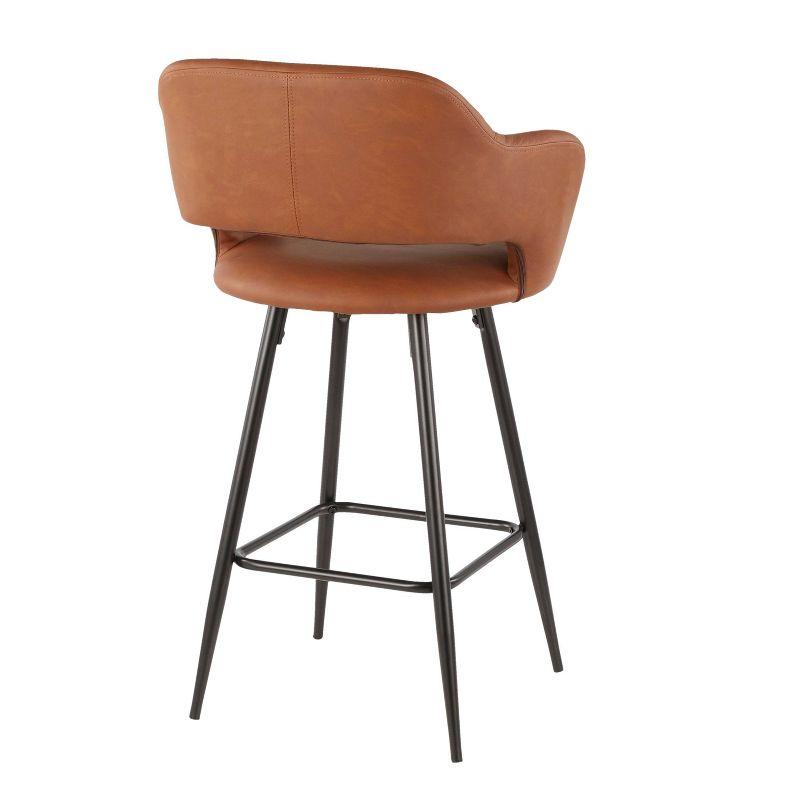 Set of 2 Margarite Contemporary Counter Height Barstool Faux Leather - LumiSource