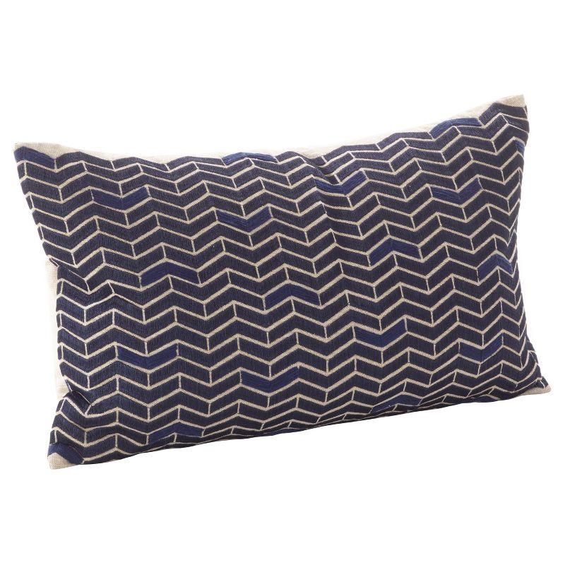 Saro Marcella Design Embroidered Cotton Throw Pillow
