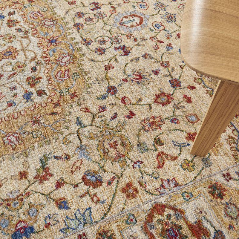 Nourison Majestic MST03 Beige/Red Indoor Area Rug - 7'9 x 9'9