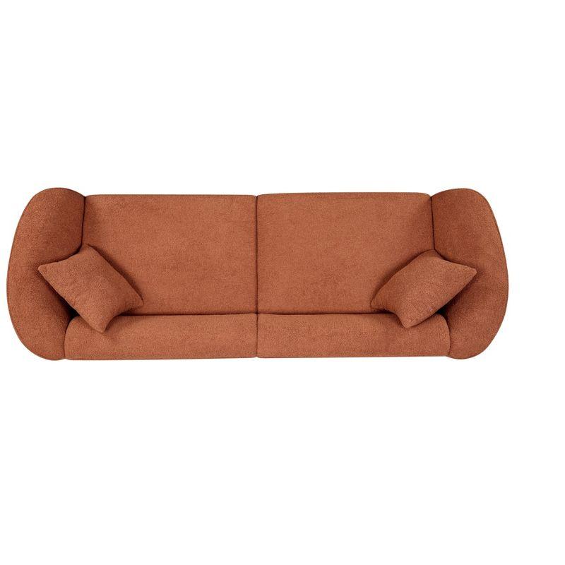 Christopher Knight Home Godwin 87.5" Modern Upholstered 3 Seater Curved Sofa, Orange
