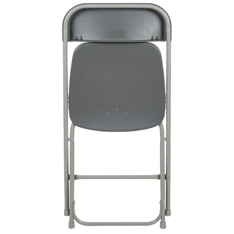 Flash Furniture Hercules Series Plastic Folding Chair Grey - 2 Pack 650LB Weight Capacity Comfortable Event Chair-Lightweight Folding Chair