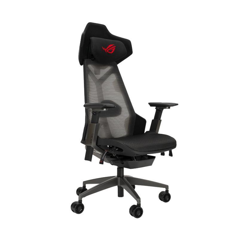 ASUS ROG Destrier Ergo Gaming Chair, Futuristic Cyborg Aesthetic, Versatile Seat Adjustments, Mobile Gaming Arm Support Mode, Acoustic Panel