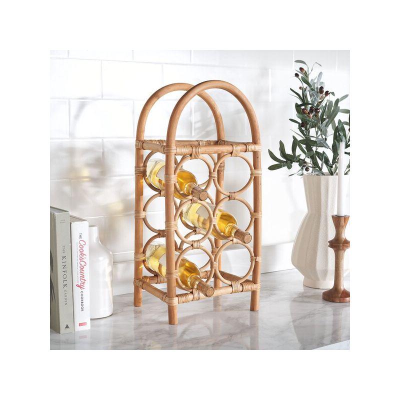 Lyza Rattan Bottle Rack - Natural - Safavieh