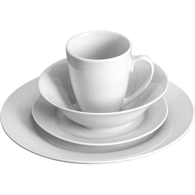 Gibson Home Classic Porcelain Zen Buffet Round Dinnerware Set with Multi Sized Plates, Bowls, and Mugs